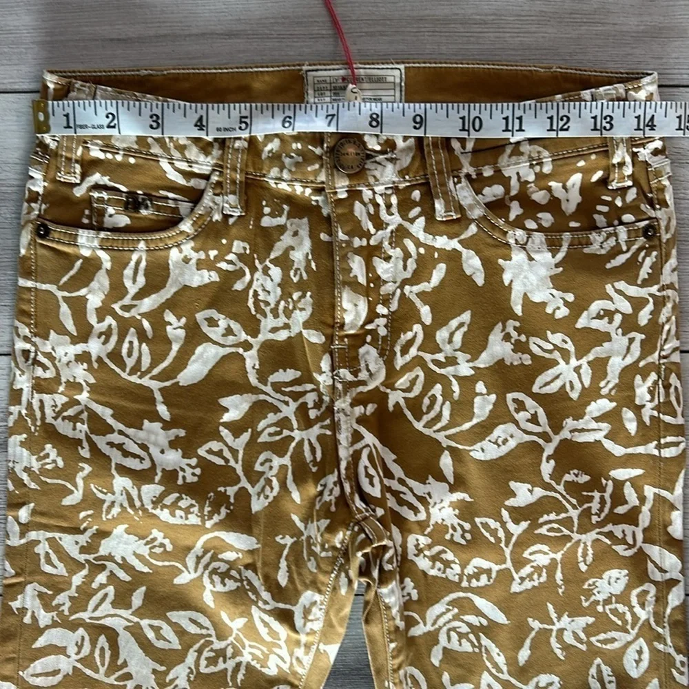 DVF X CURRENT/ELLIOT the classic skinny gold floral leaf pattern jeans size 27